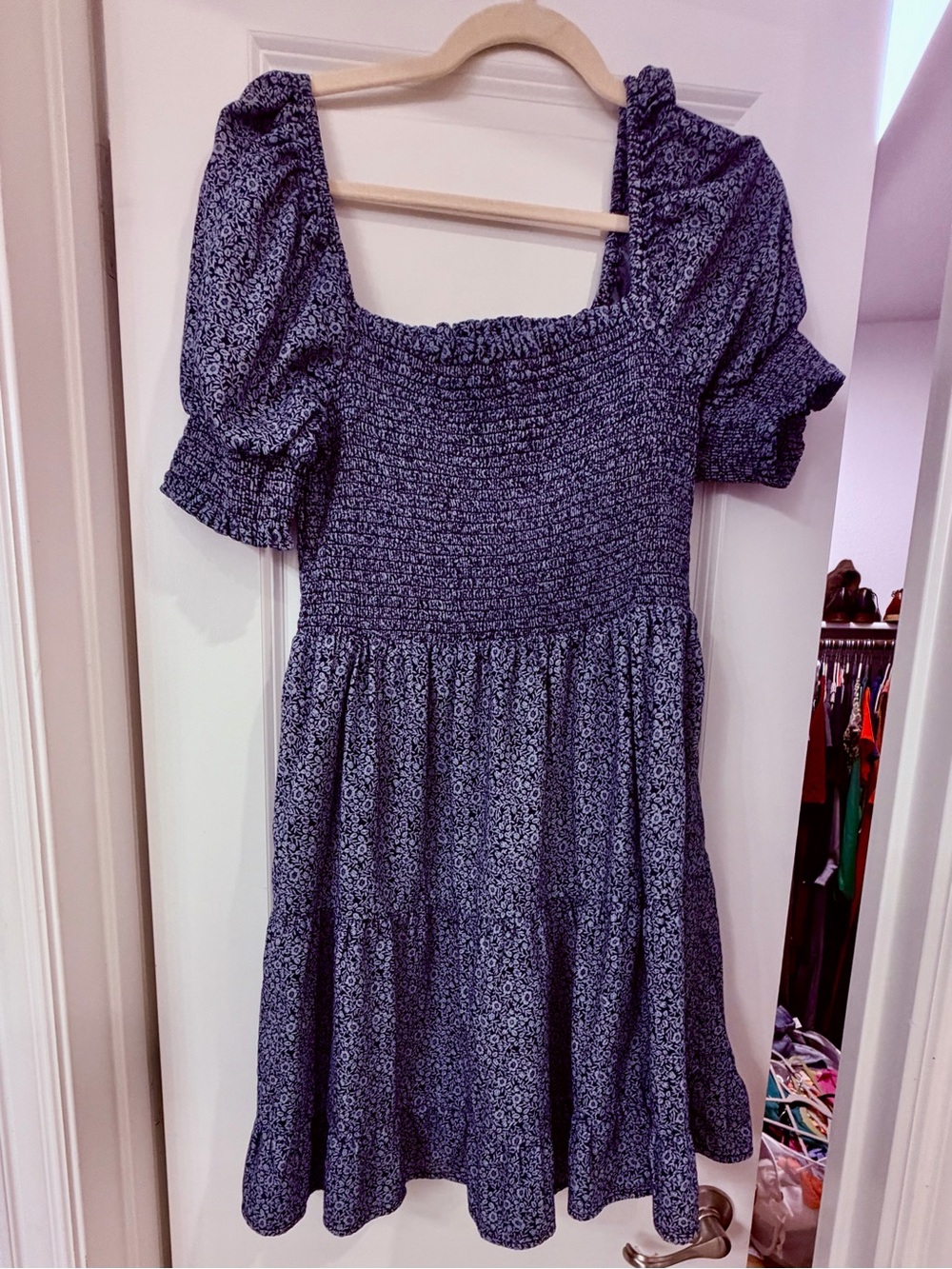 American Eagle Outfitters Navy Floral Smocked Dress